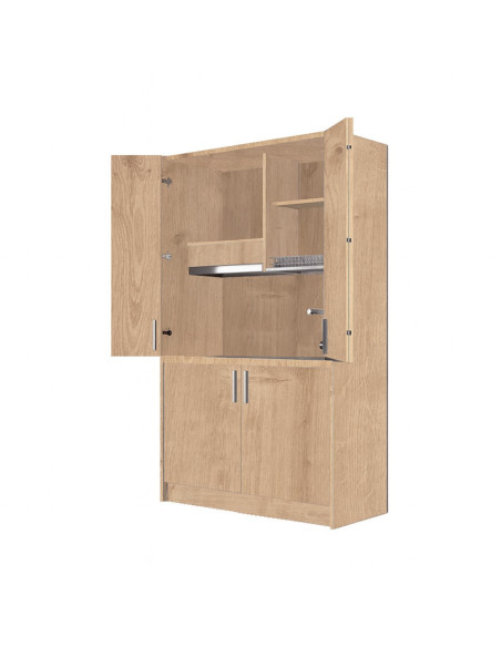 Cucina monoblocco Fold Evolution struttura e ante a libro rovere - Kallea