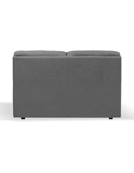 Divano Alenda 2 posti fisso con piedini quadrati colore Penelope 22 cenere - Kallea