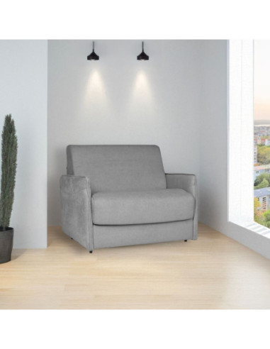 Poltrona letto Piri con rete elettrosaldata in tessuto Roma 23 grigio - Kallea
