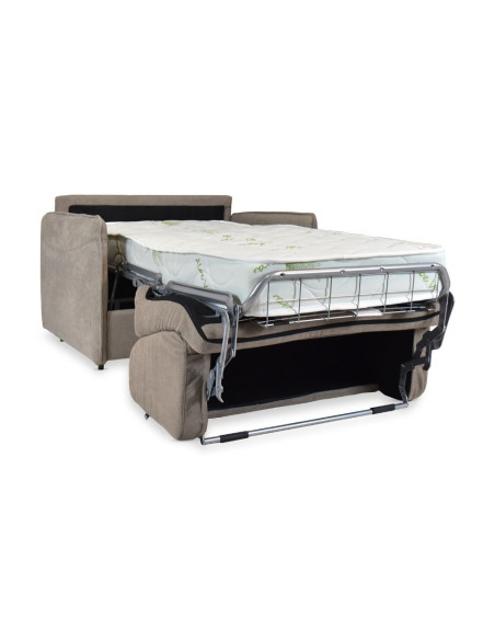 Poltrona letto Piri con rete elettrosaldata in tessuto Roma 10 tortora - Kallea