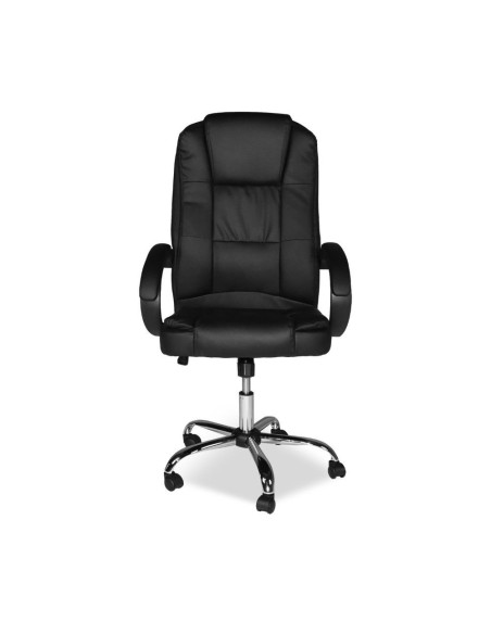 Poltrona ufficio presidenziale Millard ergonomica in ecopelle nero - Kallea