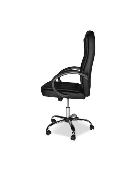 Poltrona ufficio presidenziale Millard ergonomica in ecopelle nero - Kallea