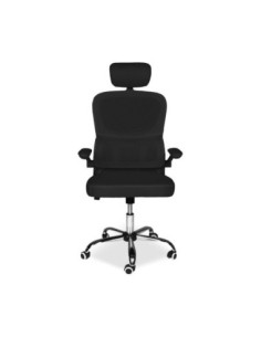 Sedia da ufficio ergonomica Vibes con tessuto a rete nero con base cromata - Kallea 2