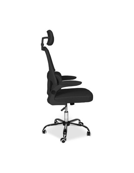 Sedia da ufficio ergonomica Vibes con tessuto a rete nero con base cromata - Kallea