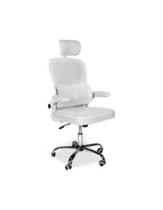Sedia da ufficio ergonomica Vibes con tessuto a rete bianco con base cromata - Kallea 2