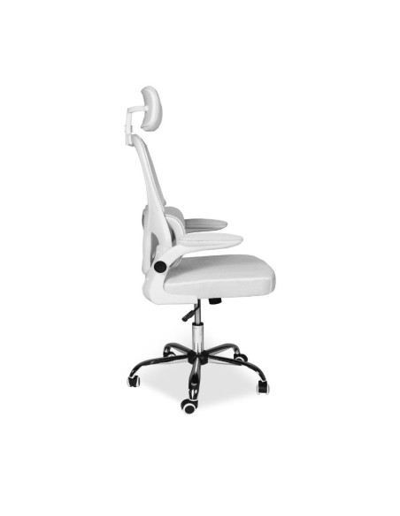 Sedia da ufficio ergonomica Vibes con tessuto a rete bianco con base cromata - Kallea