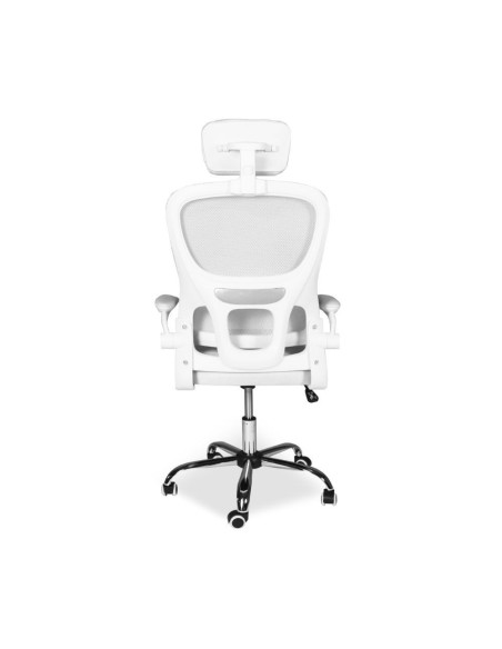 Sedia da ufficio ergonomica Vibes con tessuto a rete bianco con base cromata - Kallea