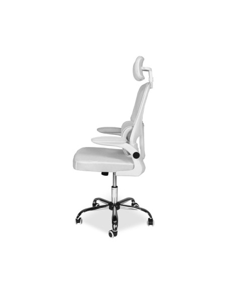 Sedia da ufficio ergonomica Vibes con tessuto a rete bianco con base cromata - Kallea