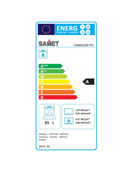 Cucina a gas Stromboli 60x60 cm. con forno a gas e grill elettrico nero classe A - Kallea