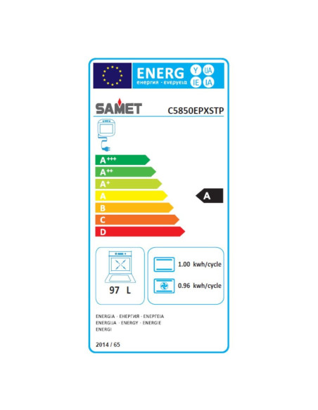 Cucina a gas Stromboli 80x55 cm. con forno e grill elettrici colore inox classe A - Kallea