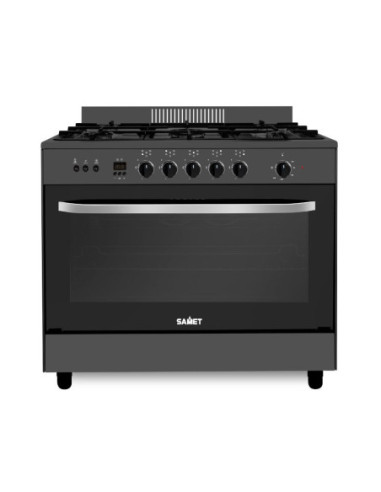 Cucina Stromboli a gas 90x60 cm con forno a gas e grill elettrico colore nero classe A - Kallea