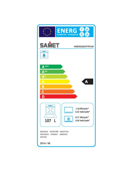 Cucina Stromboli a gas 90x60 cm con forno a gas e grill elettrico colore nero classe A - Kallea