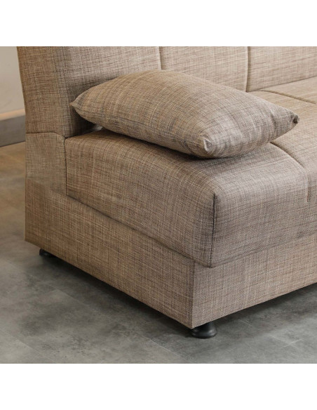 Divano letto contenitore click clack Moon senza braccioli in tessuto Internobase 07 camel - Kallea