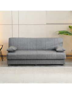 Divano letto contenitore click clack Moon senza braccioli in tessuto Internobase 11 grigio - Kallea
