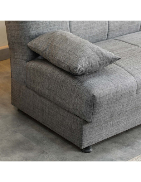Divano letto contenitore click clack Moon senza braccioli in tessuto Internobase 11 grigio - Kallea