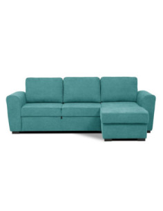 Divano letto corner reversibile Aston con contenitore in tessuto C1702 turchese - Kallea 2
