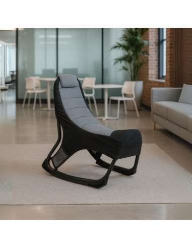 Sedia gaming Rocky con seduta imbottita in rete bicolore nero e grigio - Kallea