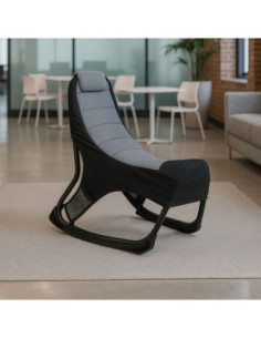 Sedia gaming Rocky con seduta imbottita in rete bicolore nero e grigio - Kallea 2