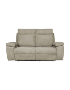 Divano Milano 2 posti con 2 recliner manuali in tessuto Orinoco 24 tortora - Kallea 2