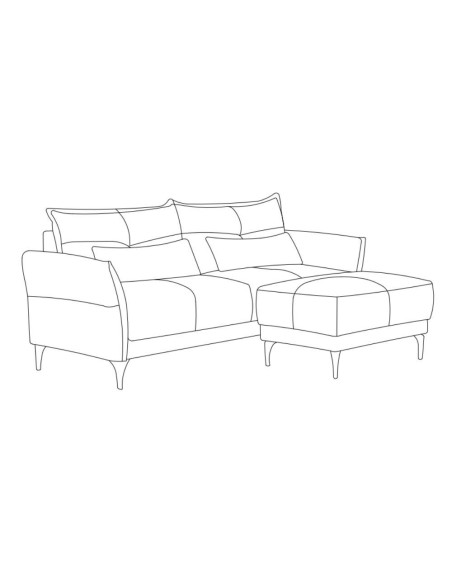 Divano 3 posti Nutmeg con pouff in tessuto Mia 103-05 beige - Kallea