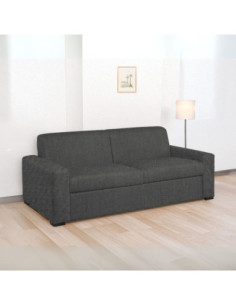 Divano letto Flash 3 posti con rete elettrosaldata in Barrel 97 carbone - Kallea