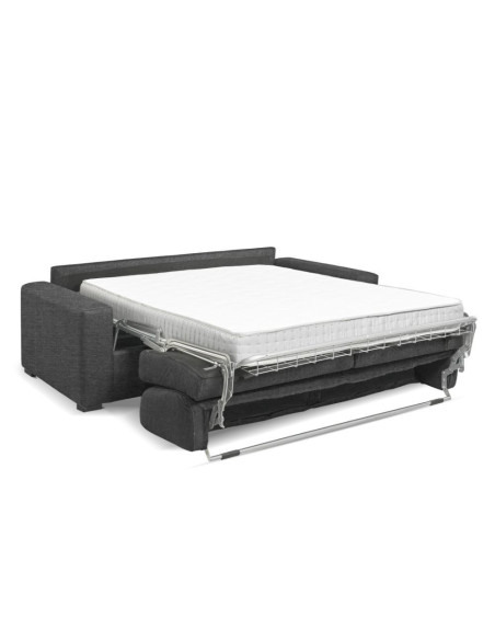 Divano letto Flash 3 posti con rete elettrosaldata in Barrel 97 carbone - Kallea