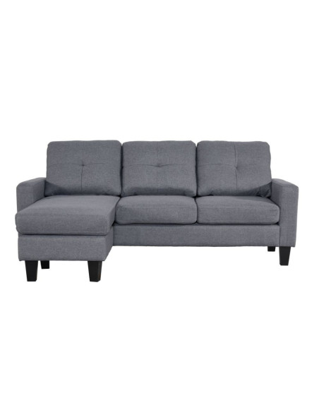 Divano 3 posti Giulivo grigio con chaise longue componibile - Kallea