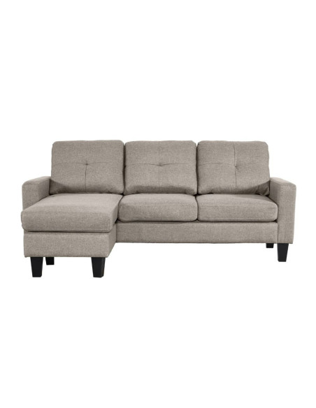 Divano 3 posti Giulivo beige con chaise longue componibile - Kallea