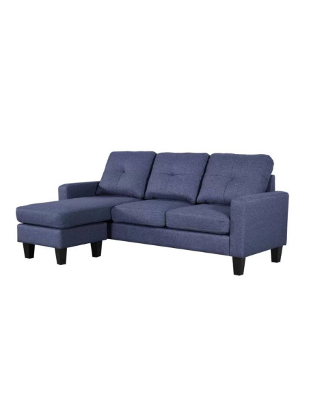 Divano 3 posti Giulivo blu con chaise longue componibile - Kallea