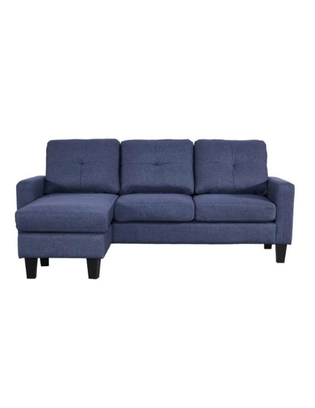 Divano 3 posti Giulivo blu con chaise longue componibile - Kallea
