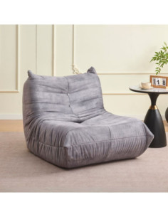 Poltrona Horace imbottitura in schiuma con rivestimento in tessuto UF912-09B grigio chiaro sottovuoto - Kallea