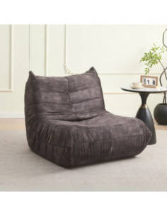 Poltrona Horace imbottitura in schiuma con rivestimento in tessuto UF912-07B grigio scuro sottovuoto - Kallea