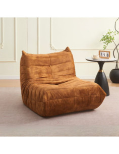 Poltrona Horace imbottitura in schiuma con rivestimento in tessuto UF912-02B caramello sottovuoto - Kallea