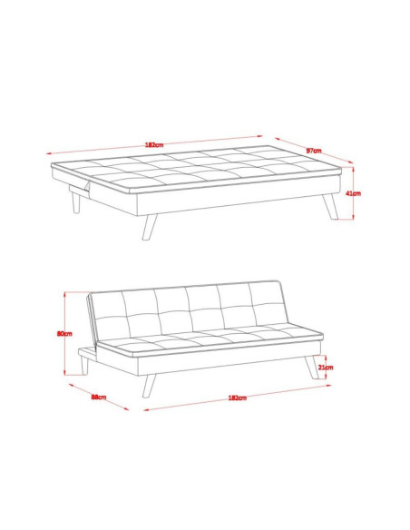 Divano letto Lunaria 3 posti colore grigio chiaro 22AQ11-25 - Kallea