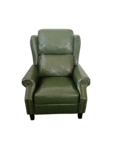 Poltrona Wing recliner 6 punti massaggianti in ecopelle colore verde - Kallea 2