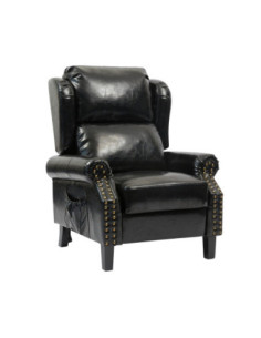Poltrona Wing recliner 6 punti massaggianti in ecopelle colore nero - Kallea 2