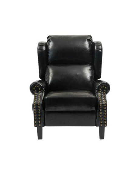 Poltrona Wing recliner 6 punti massaggianti in ecopelle colore nero - Kallea