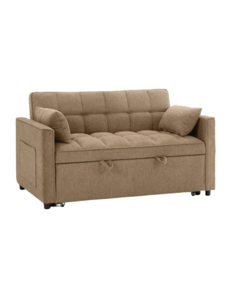 Divano letto Eiri 2 posti in tessuto 188-9 cappuccino - Kallea