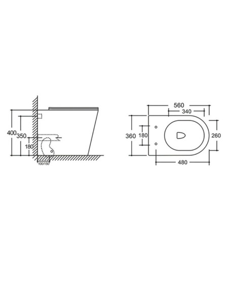 WC a pavimento YJ-3380MB in nero opaco 36x56x40 cm. - Kallea