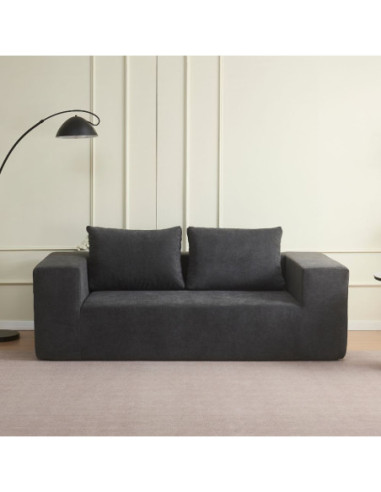 Divano Kelly imbottitura in schiuma con rivestimento in tessuto KSR26-21 grigio scuro sottovuoto - Kallea