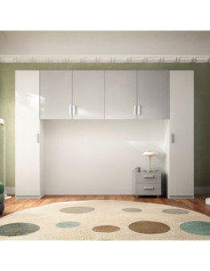 Armadio ponte Granada con comodino colore bianco opaco e gesso - Kallea