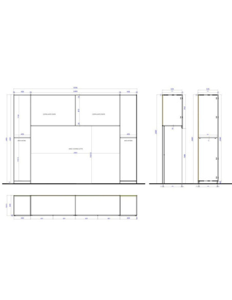 Armadio ponte Granada con comodino colore bianco opaco e gesso - Kallea