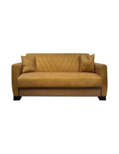 Divano letto Rianna 2 posti con contenitore in tessuto Oguzcan 09 giallo - Kallea 2