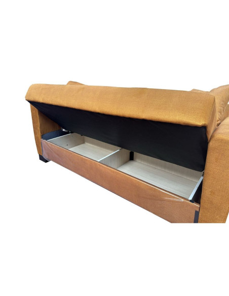 Divano letto Rianna 2 posti con contenitore in tessuto Oguzcan 09 giallo - Kallea