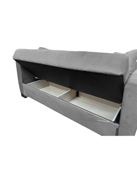 Divano letto Rianna 2 posti con contenitore in tessuto Oguzcan 13 gray - Kallea