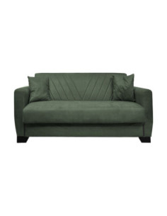 Divano letto Rianna 2 posti con contenitore in tessuto Oguzcan 11 verde - Kallea 2