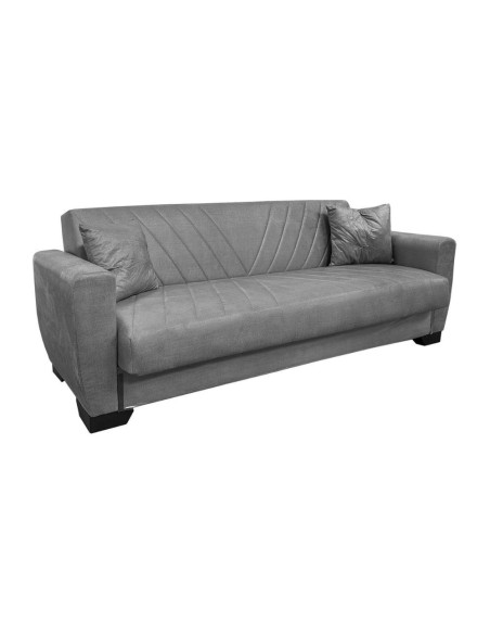 Divano letto Rianna 3 posti con contenitore in tessuto Oguzcan 13 gray - Kallea