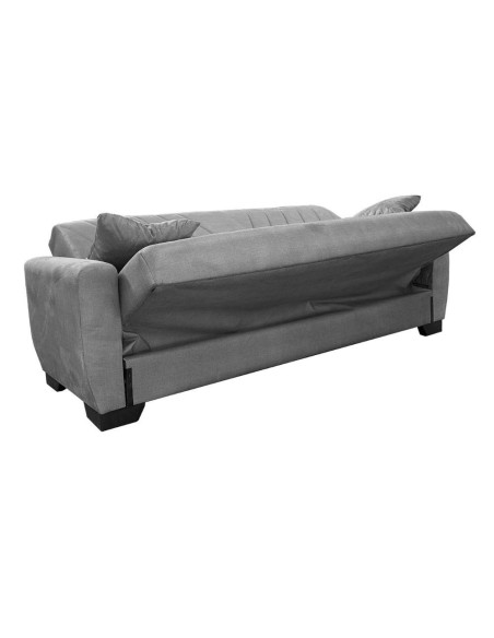 Divano letto Rianna 3 posti con contenitore in tessuto Oguzcan 13 gray - Kallea