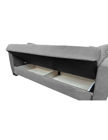 Divano letto Rianna 3 posti con contenitore in tessuto Oguzcan 13 gray - Kallea