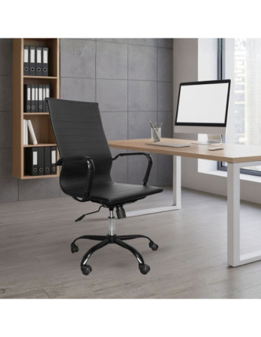 Poltrona da ufficio NuviaH con schienale altro colore nero - Kallea